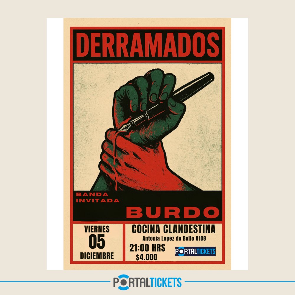 Flyer Evento DERRAMADOS + BURDO EN COCINA CLANDESTINA