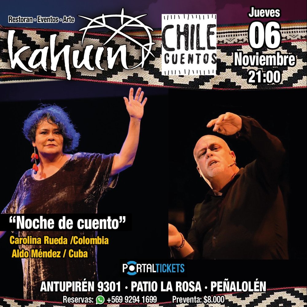 Flyer Evento NOCHE DE CUENTO EN KAHUIN
