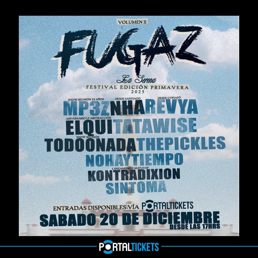 Flyer FUGAZ FEST #02 EN CALACA BAR, LA SERENA
