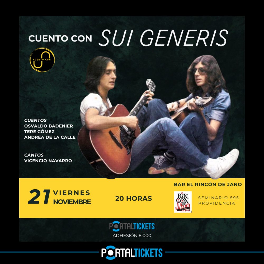 Flyer CUENTO CON SUI GENERIS EN RINCÓN DE JANO