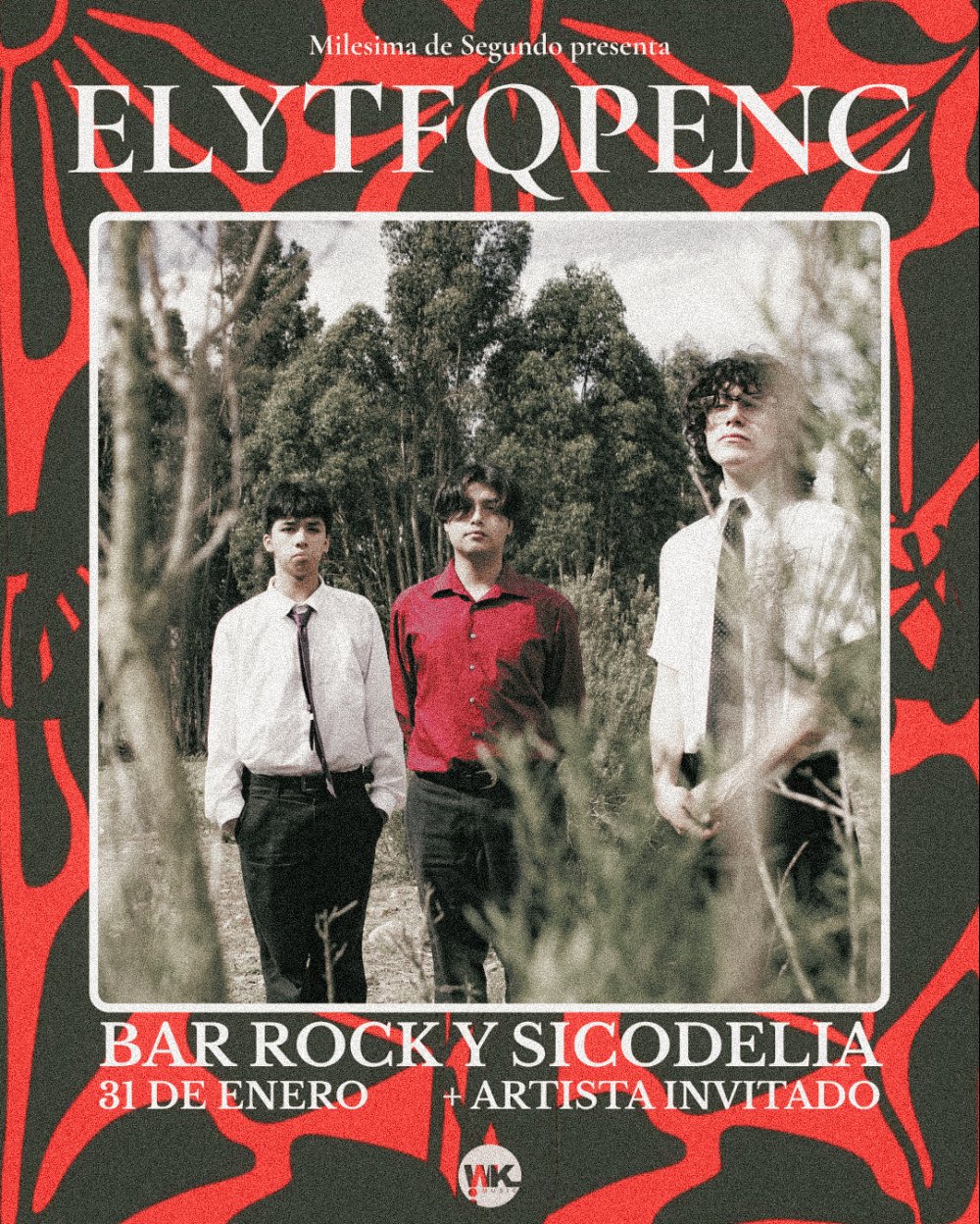 Flyer MILESIMA DE SEGUNDO PRESENTANDO “ELYTFQPENC” EN BAR ROCK SICODELIA, LA SERENA
