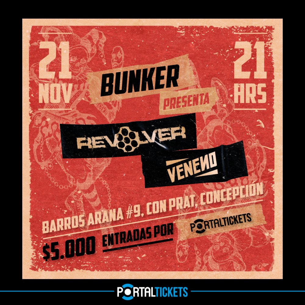 Flyer REVOLVER + VENENO EN EL BUNKER