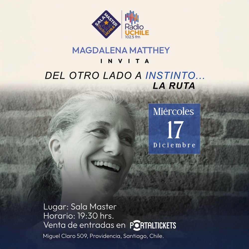 Flyer MAGDALENA MATTHEY EN SALA MASTER DE RADIO UNIVERSIDAD DE CHILE