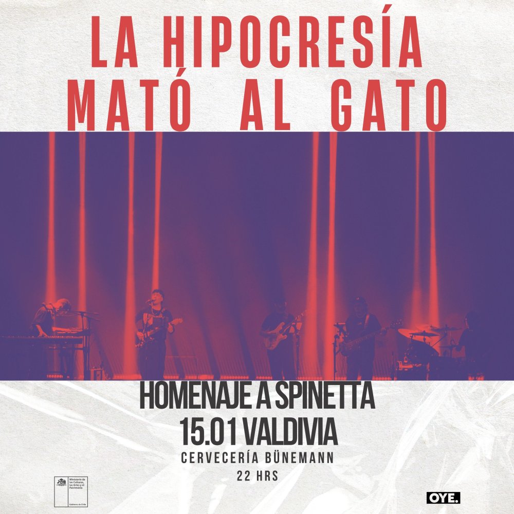 Flyer HOMENAJE A SPINETTA EN CERVECERÍA BÜNEMANN, VALDIVIA