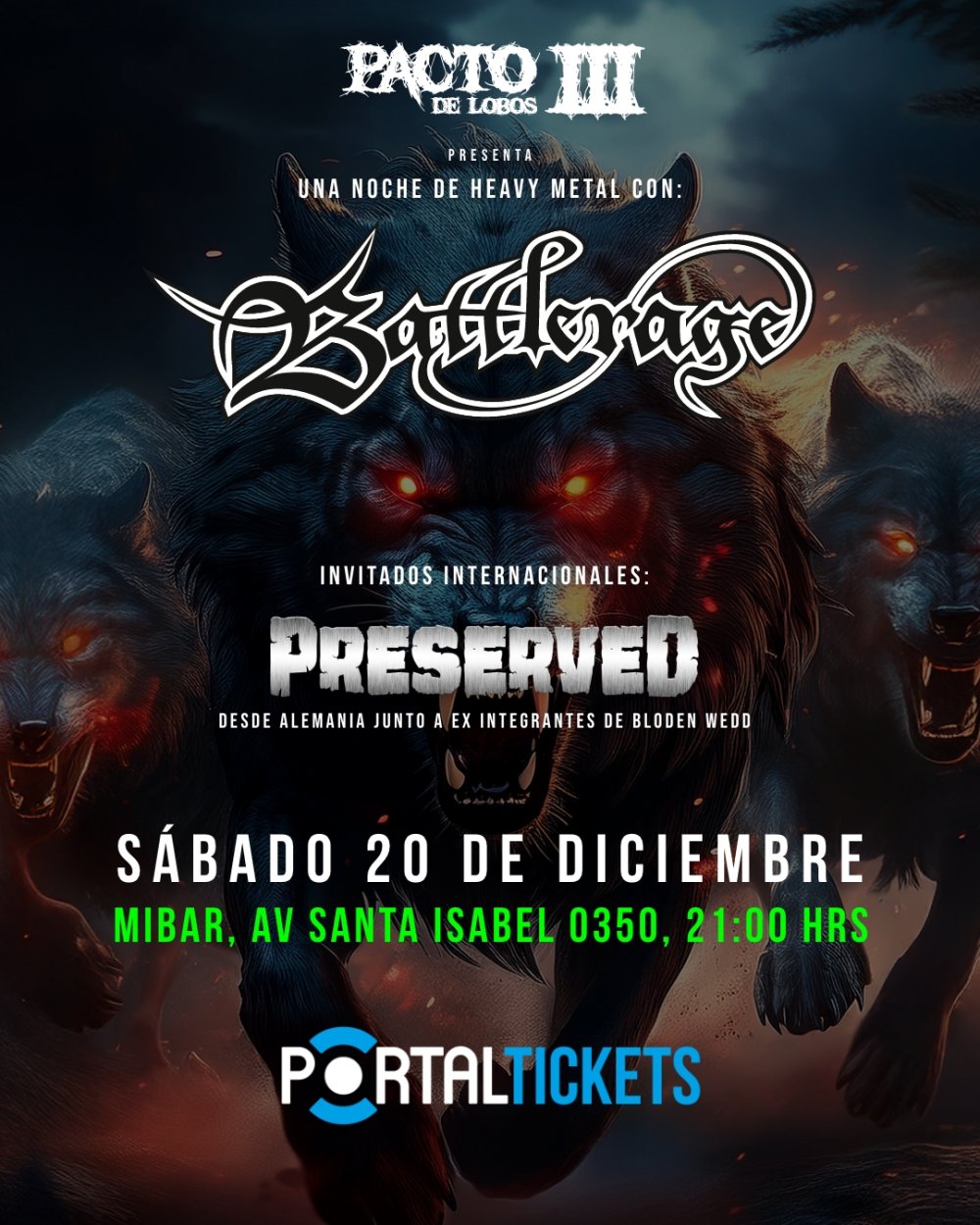 Flyer PACTO DE LOBOS 3: BATTLERAGE + PRESERVED EN MIBAR