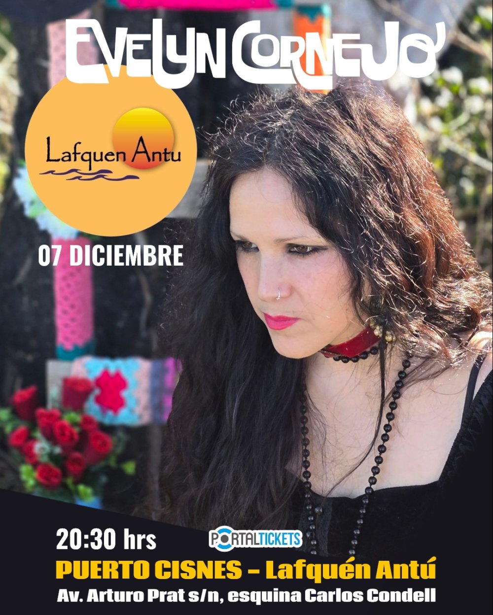 Flyer Evento EVELYN CORNEJO EN PUERTO CISNES - LAFQUÉN ANTÚ