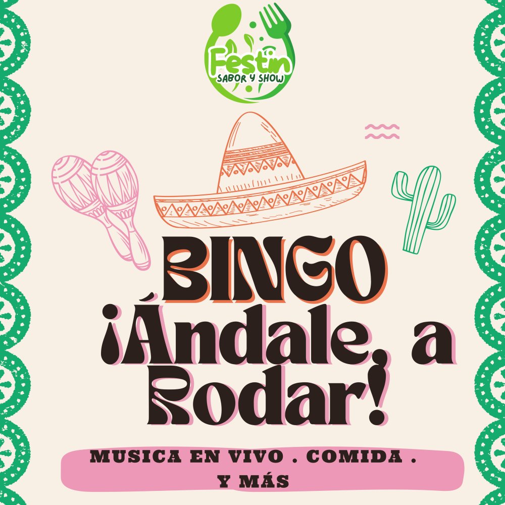 Flyer BINGO ANDALE A RODAR DEL HUERTO, CONCEPCIÓN
