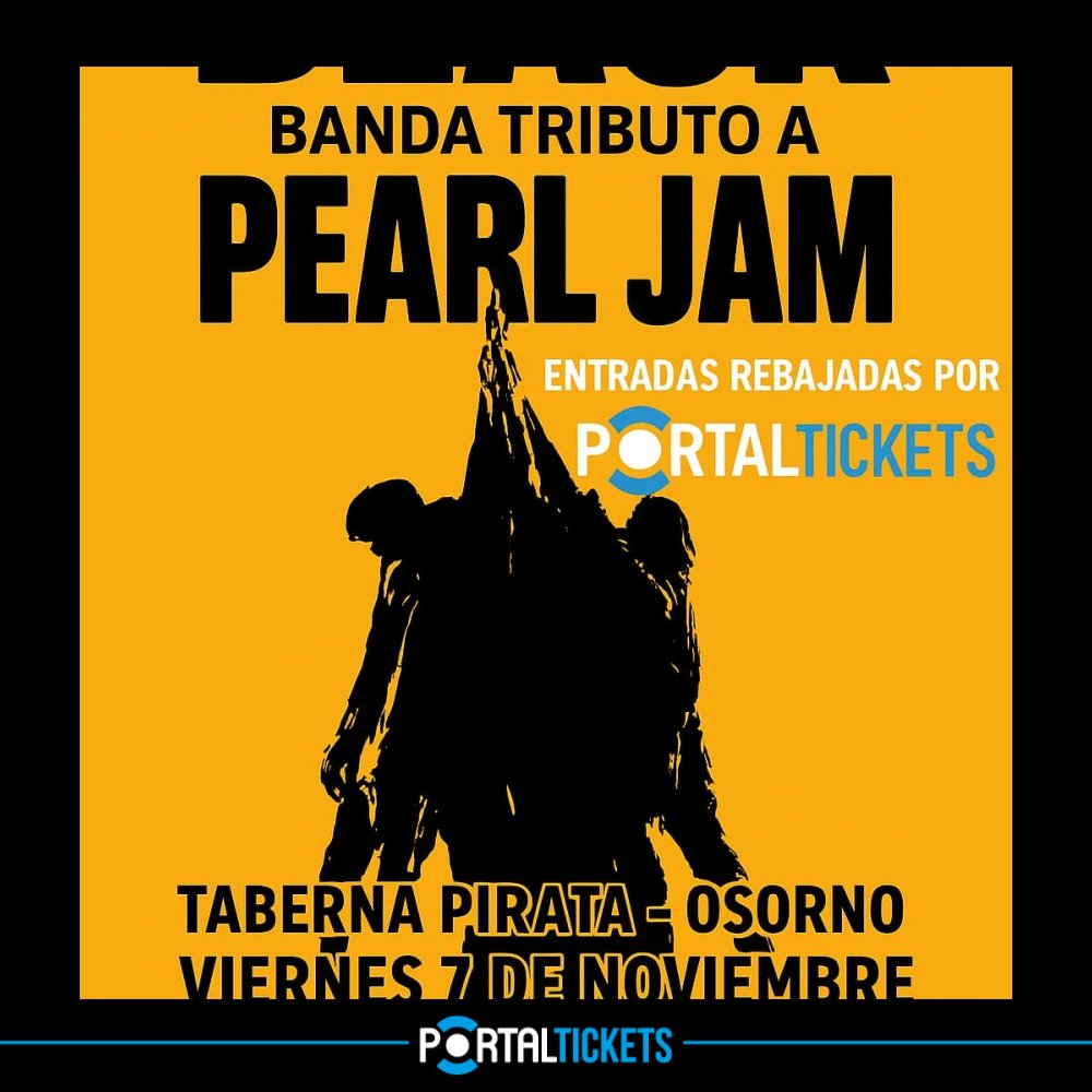 Flyer Evento BLACK: TRIBUTO A PEARL JAM EN TABERNA PIRATA, OSORNO