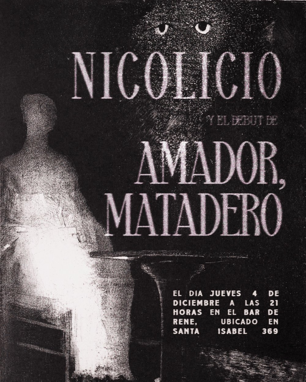 Flyer Evento NICOLICIO + AMADOR + MATADERO EN BAR DE RENÉ