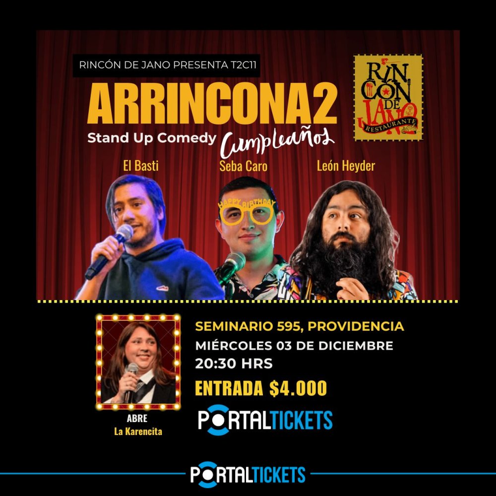 Flyer Evento ARRINCONA2: STAND UP COMEDY EN EL RINCÓN DE JANO