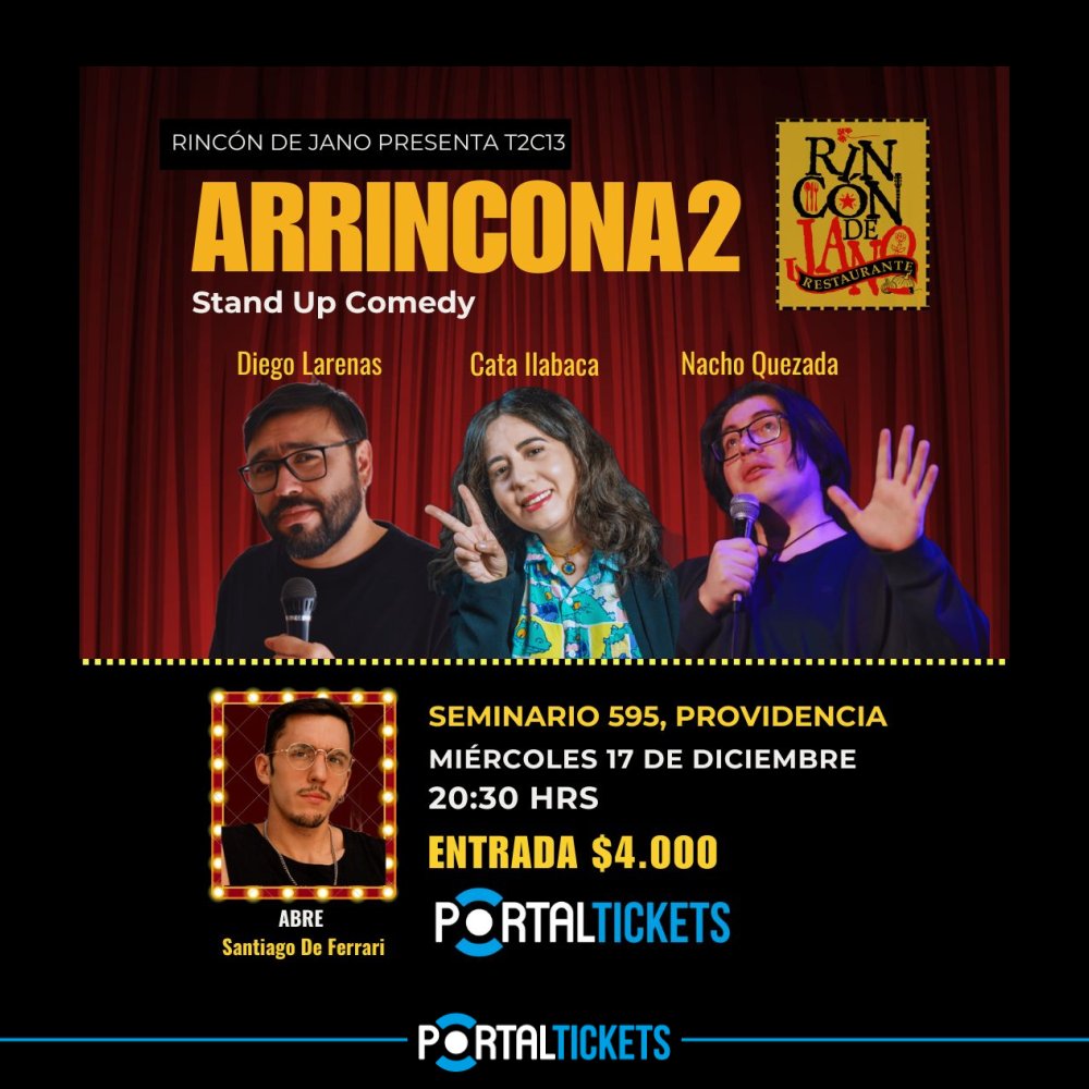 Flyer ARRINCONA2: STAND UP COMEDY EN EL RINCÓN DE JANO