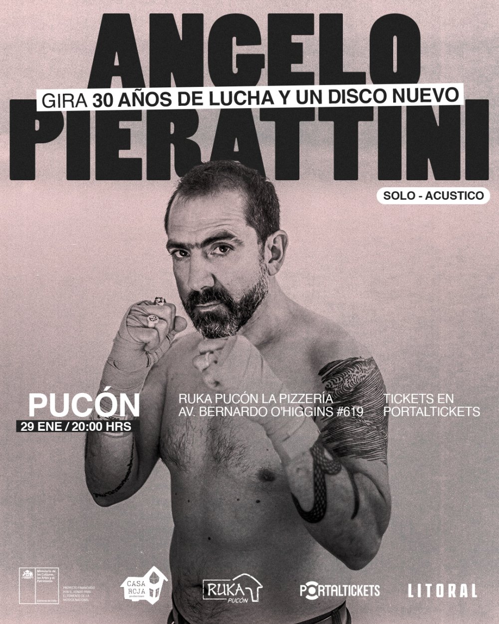 Flyer ANGELO PIERATTINI [GIRA] EN RUKA PUCÓN