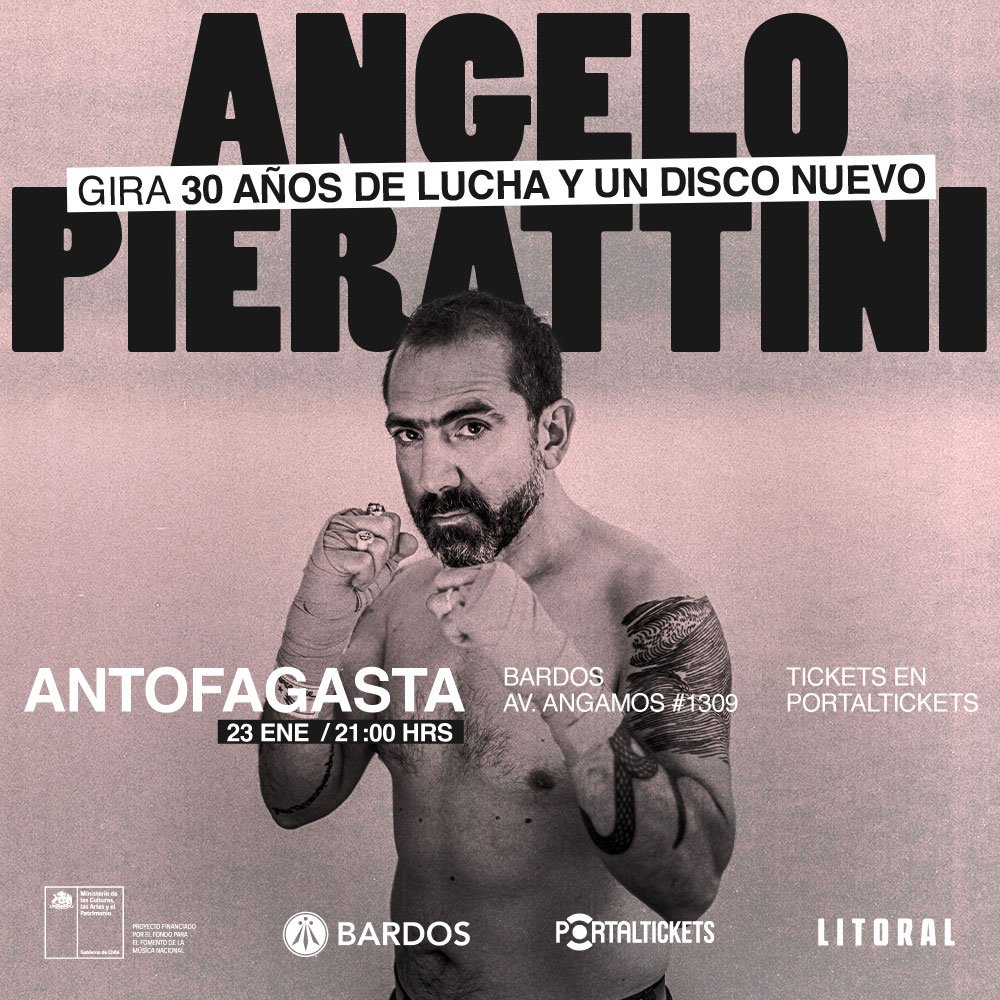 Flyer ANGELO PIERATTINI [GIRA] EN BARDOS, ANTOFAGASTA