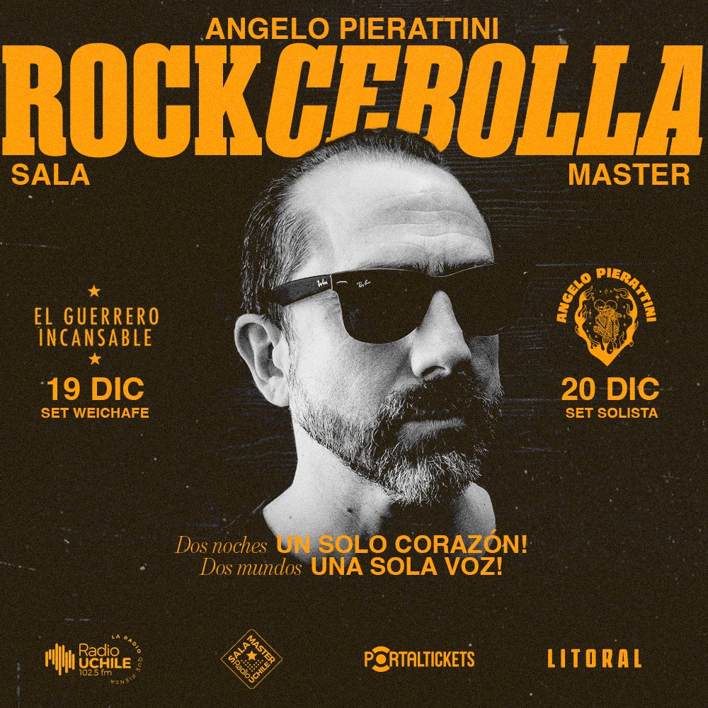 Flyer ANGELO PIERATTINI EN SALA MASTER: DOS NOCHES, UN CORAZÓN