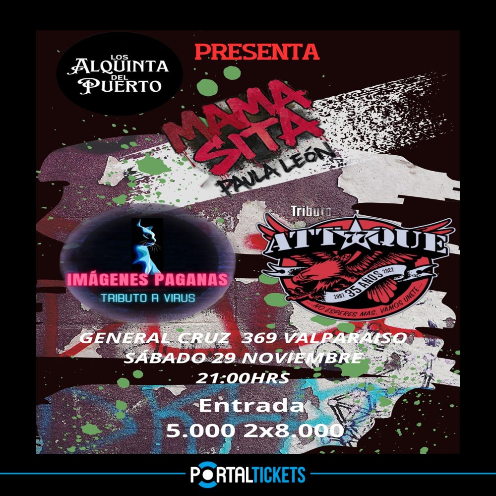 Flyer NOCHE RETRO EN LOS ALQUINTA DEL PUERTO, VALPARAISO