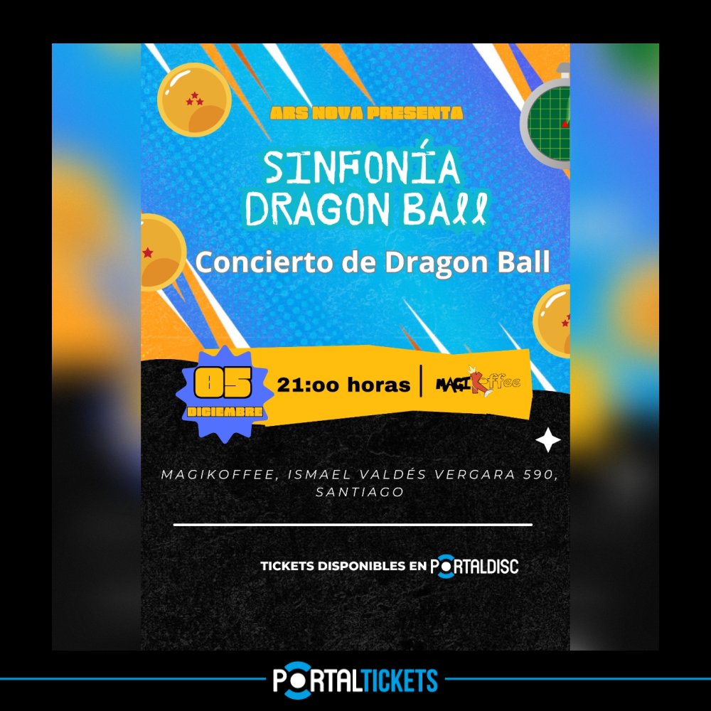 Flyer Evento SINFONÍA DRAGON BALL EN MAGIKOFFEE