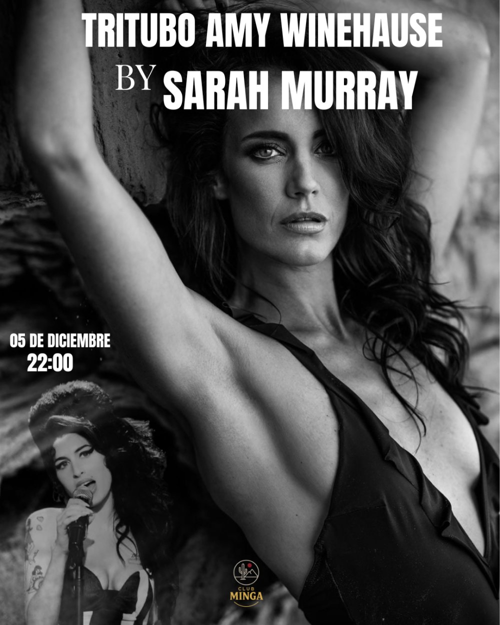 Flyer Evento TRIBUTO A AMY WINEHOUSE EN CLUB MINGA, COPIAPÓ