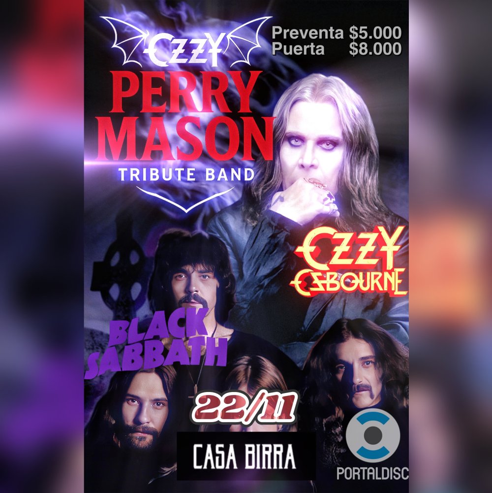 Flyer TRIBUTO OZZY OSBOURNE Y BLACK SABBATH EN CASA BIRRA, TEMUCO