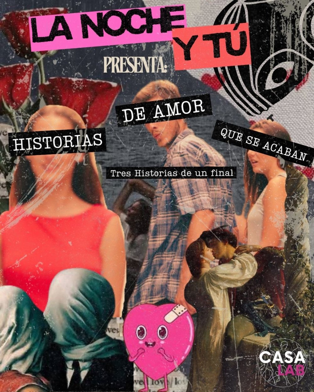 Flyer Evento HISTORIAS DE AMOR QUE SE ACABAN EN CENTRO CASALAB, TALCA