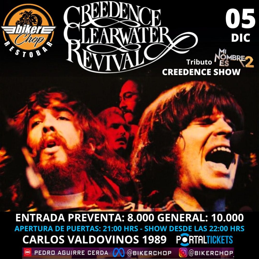 Flyer Evento TRIBUTO A CREEDENCE EN BIKER CHOP