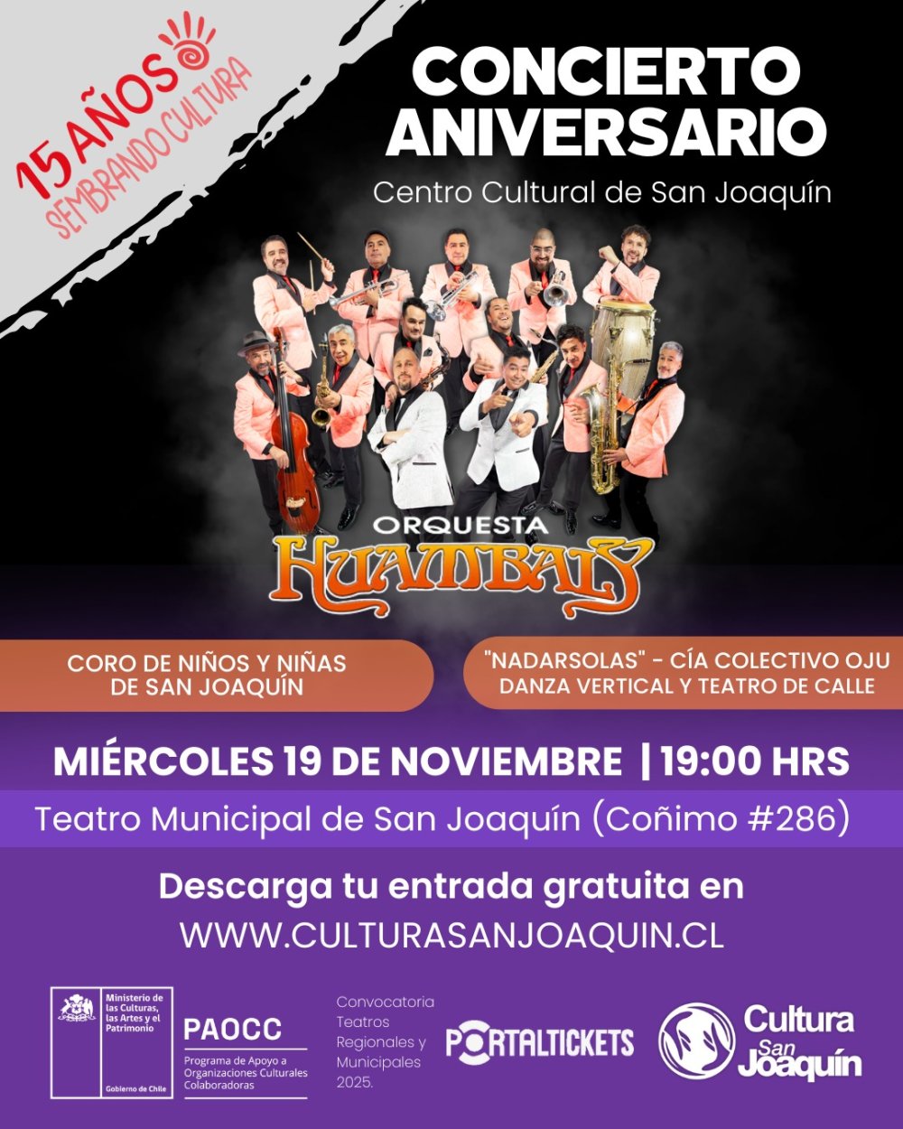 Flyer CONCIERTO ANIVERSARIO CENTRO CULTURAL DE SAN JOAQUÍN