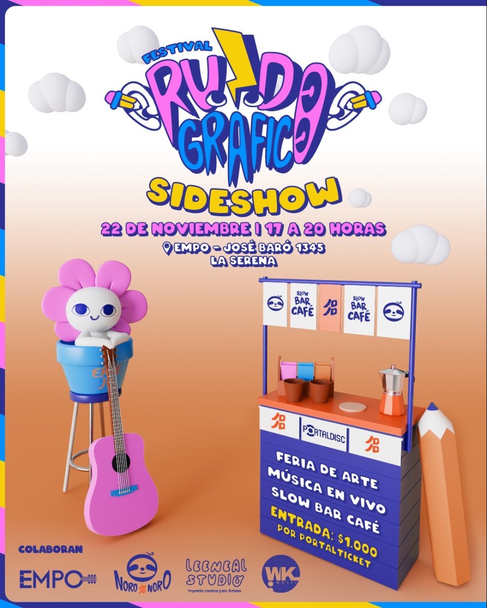 Flyer SIDESHOW “RUIDO GRAFICO” EN EMPO, LA SERENA