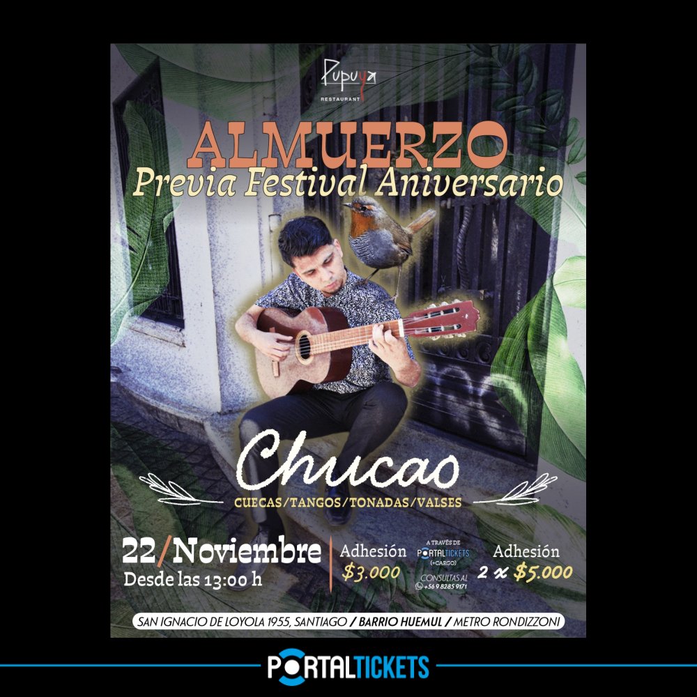 Flyer CHUCAO EN PUPUYA RESTAURANT