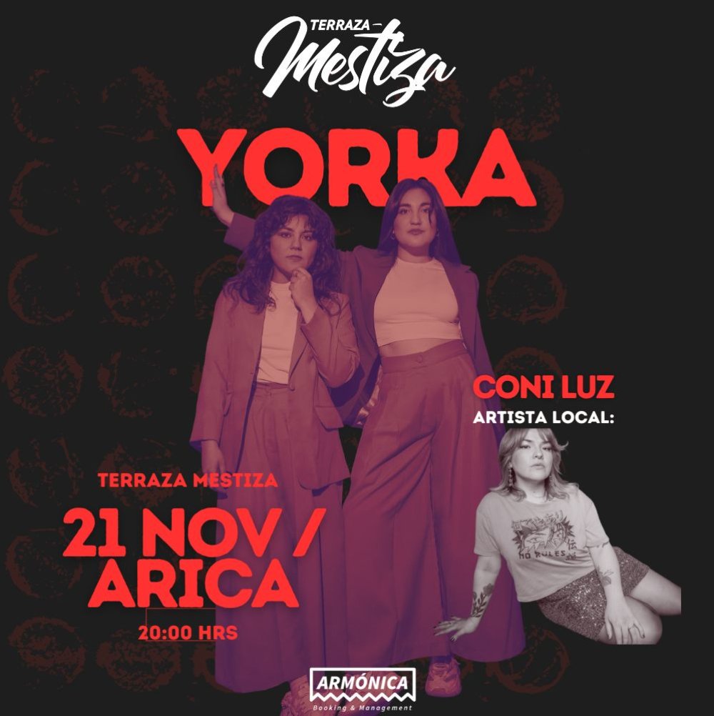 Flyer YORKA EN TERRAZA MESTIZA, ARICA