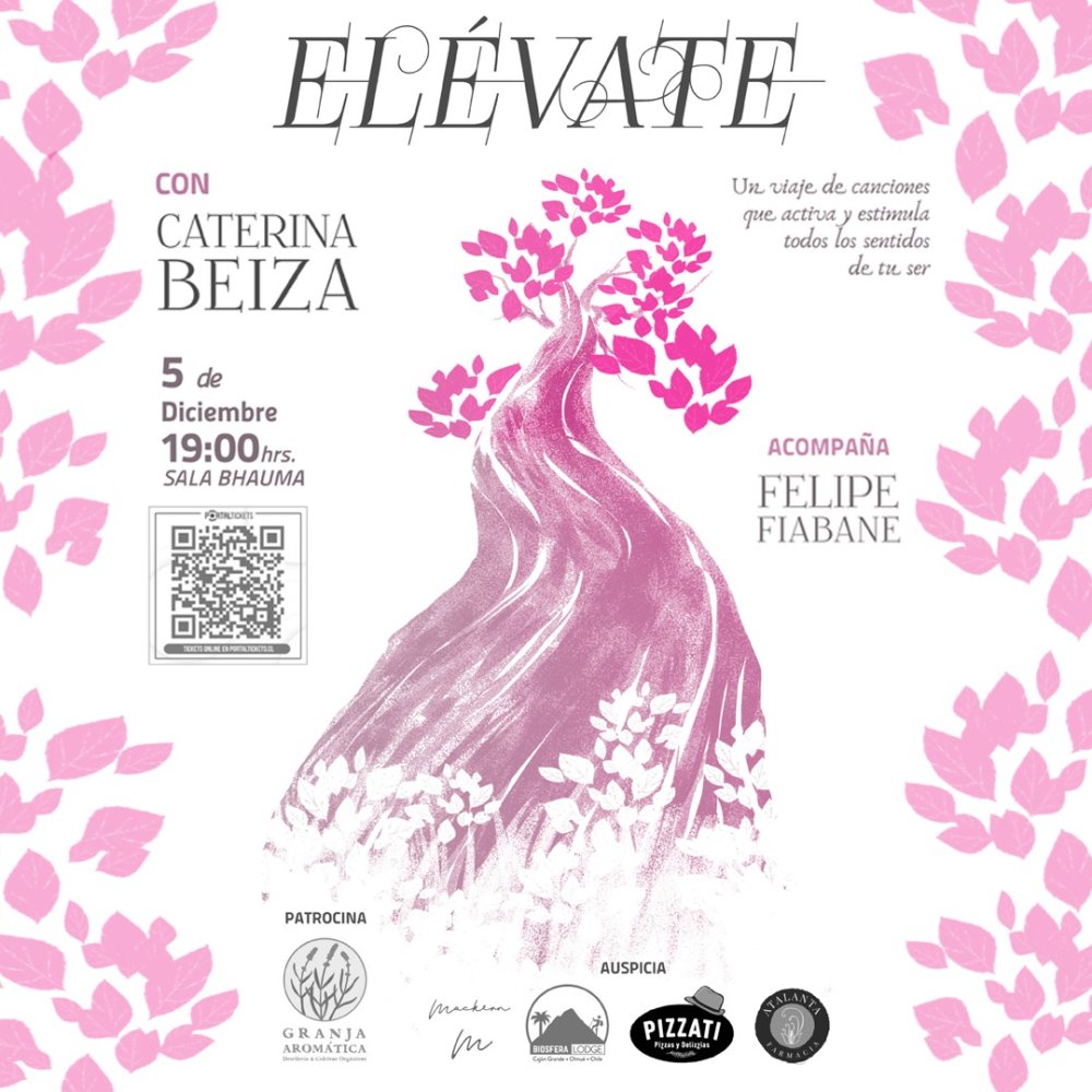 Flyer Evento CATERINA BEIZA: ELÉVATE EN SALA BHAUMA, OLMUÉ