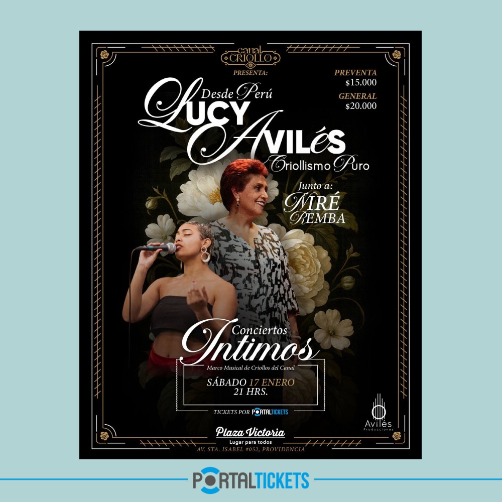Flyer LUCY AVILÉS - DESDE EL PERÚ EN PLAZA VICTORIA - SABADO 17