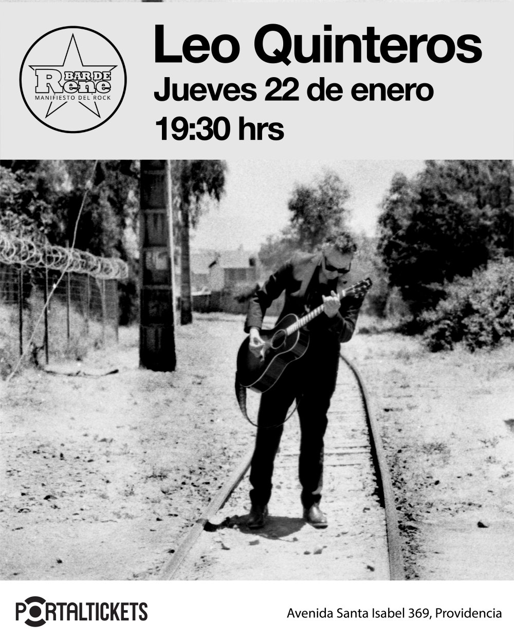 Flyer LEO QUINTEROS EN BAR DE RENÉ