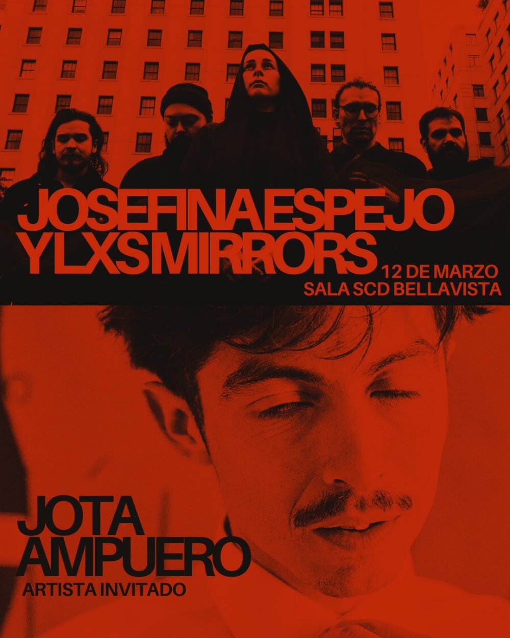 Flyer JOSEFINA ESPEJO Y LXS MIRRORS: SHOW EXTENDIDO EN SALA SCD BELLAVISTA