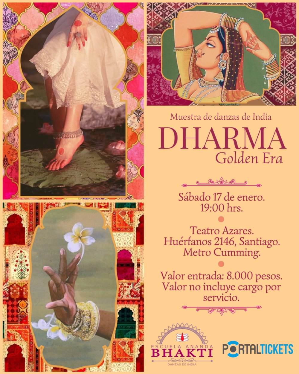 Flyer DHARMA: MUESTRA DE DANZAS DE INDIA EN TEATRO AZARES