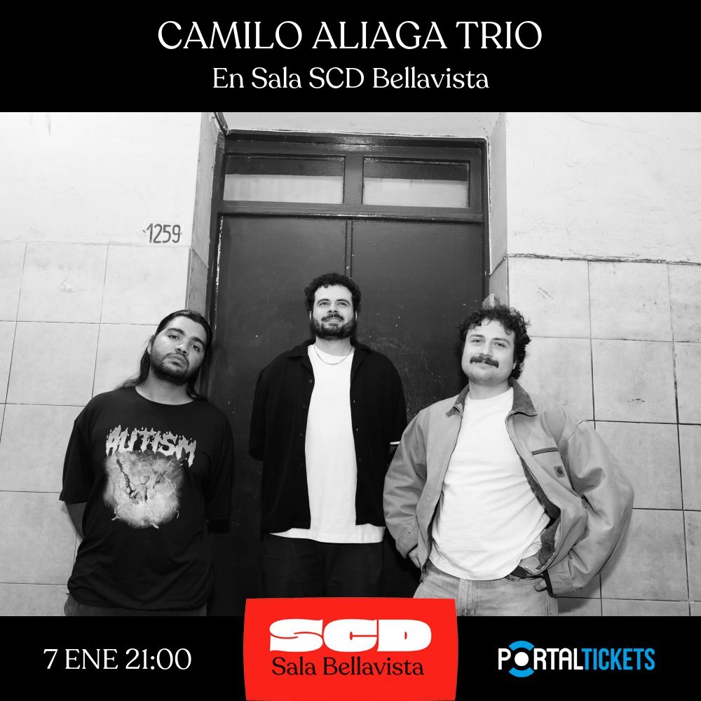 Flyer CAMILO ALIAGA TRÍO: LANZAMIENTO ÁLBUM REENCUENTRO EN SALA SCD BELLAVISTA