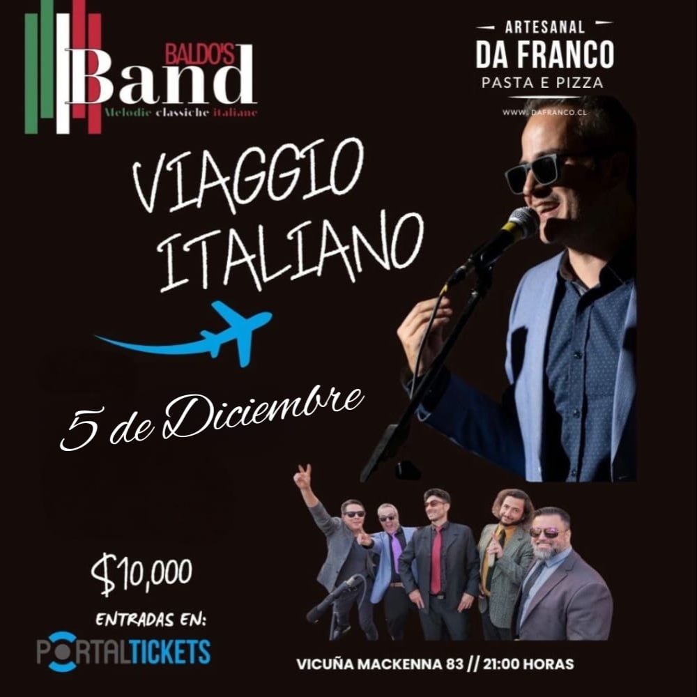 Flyer Evento BALDO'S BAND VIAGGIO ITALIANO EN DAFRANCO 
