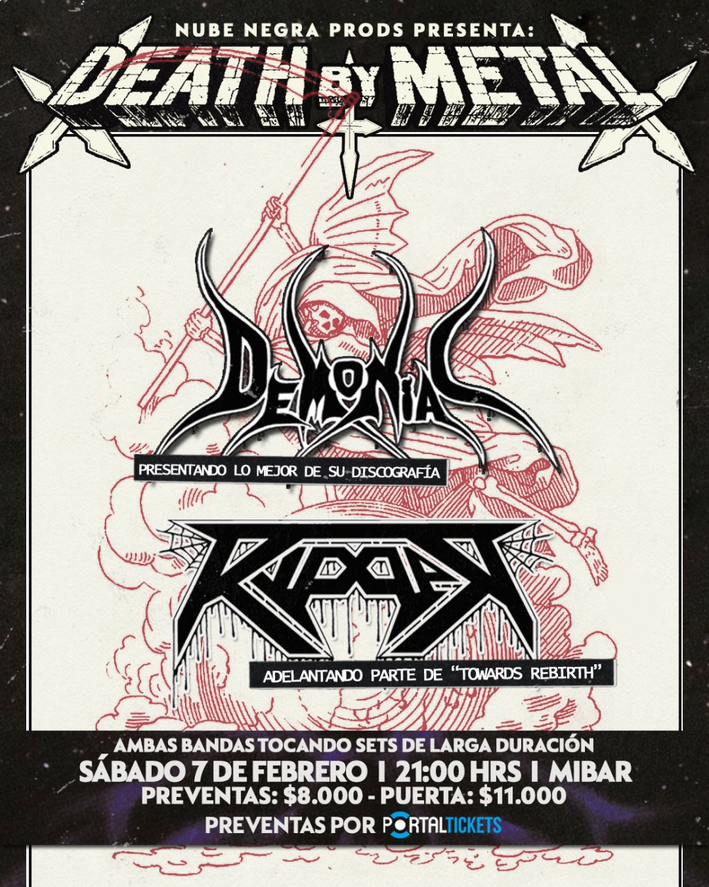 Flyer DEATH BY METAL 3: DEMONIAC Y RIPPER EN MIBAR