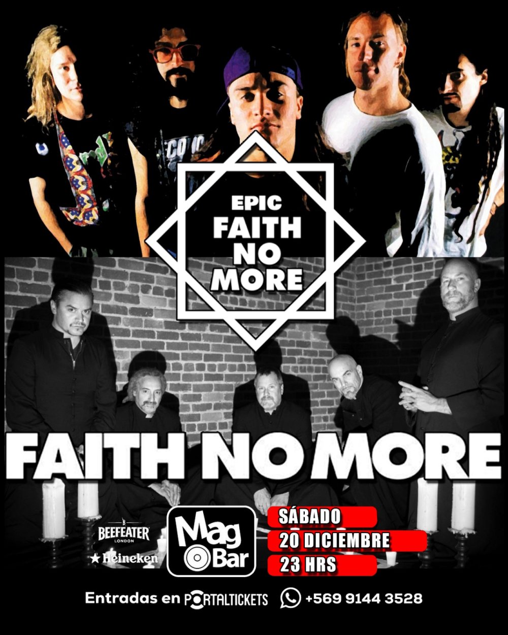 Flyer TRIBUTO A FAITH NO MORE: EPIC EN MAGBAR, CHILLÁN