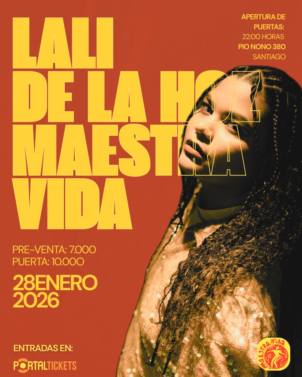 Flyer LALI DE LA HOZ EN MAESTRA VIDA