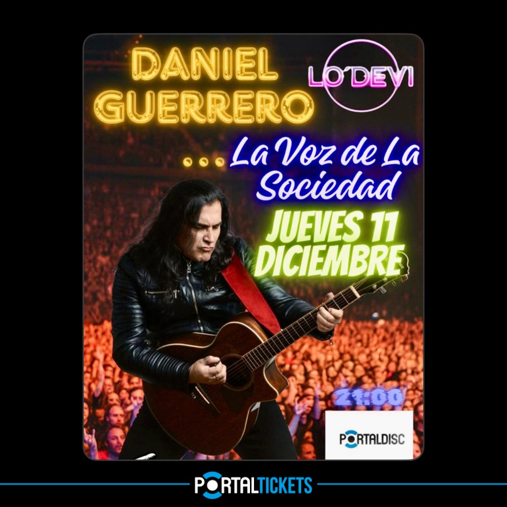 Flyer DANIEL GUERRERO DE LA SOCIEDAD, EN LO’ DEVI, VALPARAÍSO