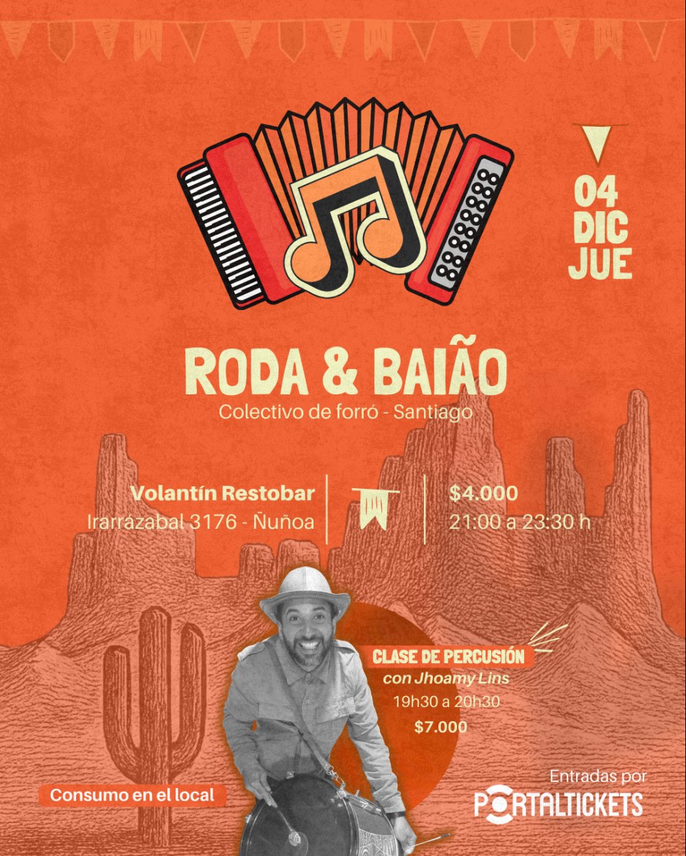 Flyer Evento RODA & BAIÃO EN VOLANTÍN