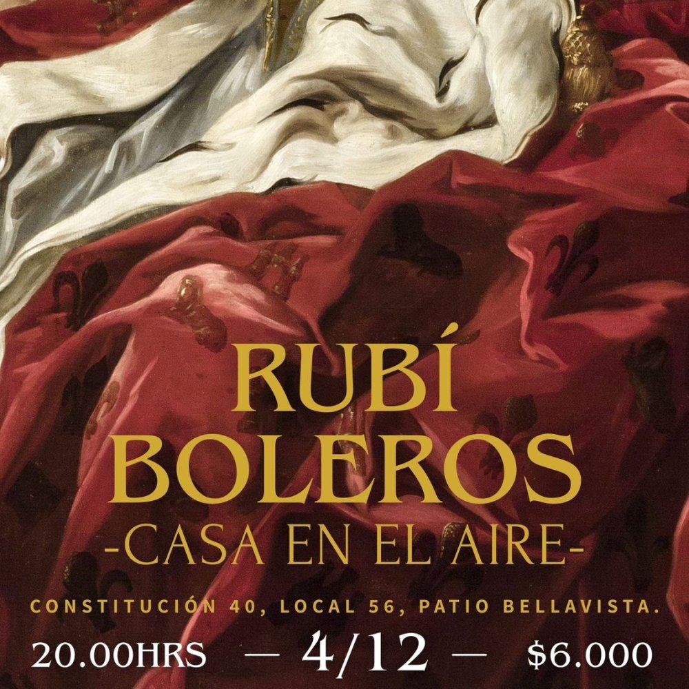 Flyer Evento RUBI BOLEROS EN LA CASA EN EL AIRE