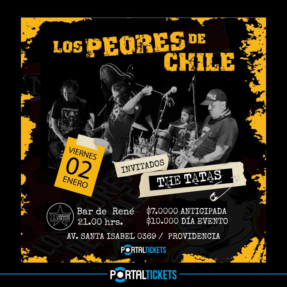 Flyer LOS PEORES DE CHILE EN BAR DE RENÉ PRIMICIAS 2026