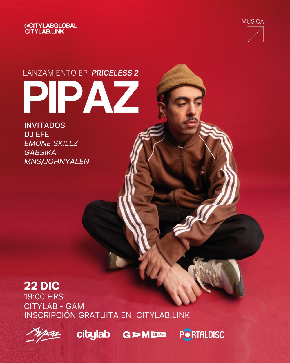 Flyer Evento PIPAZ PRESENTA “PRICELESS 2” EN CITYLAB, GAM