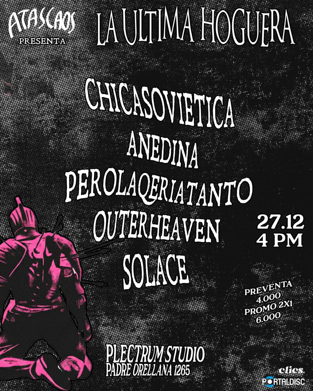 Flyer LA ÚLTIMA HOGUERA EN PLECTRUM STUDIO