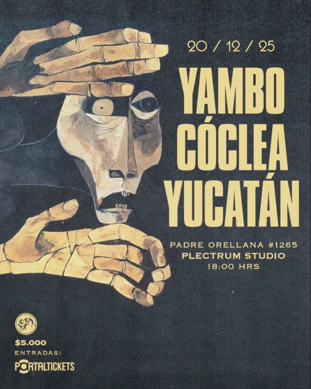 Flyer COCLEA + YAMBO + YUCATAN EN PLECTRUM STUDIOS