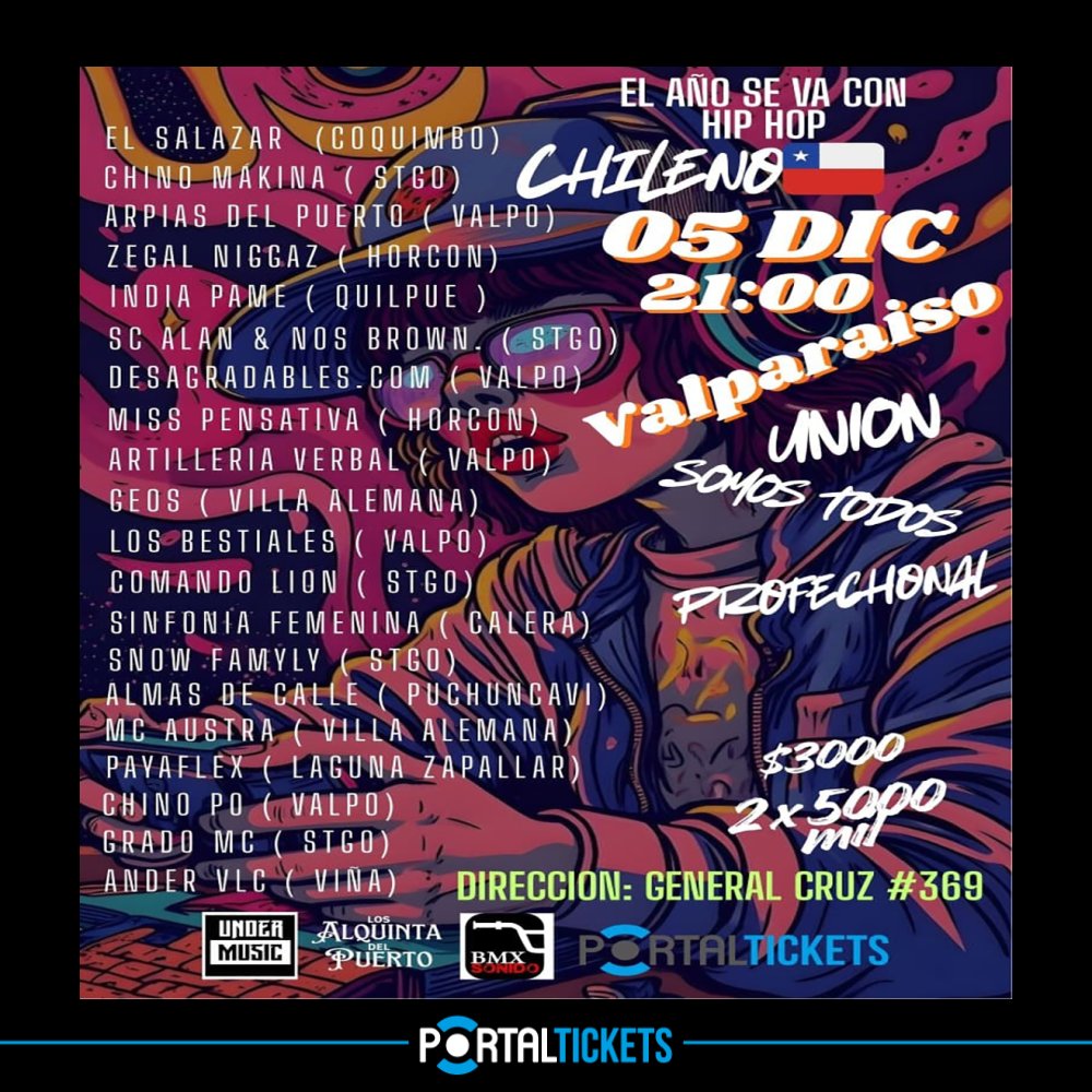 Flyer Evento UNIÓN, SOMOS TODOS PROFECHONAL EN LOS ALQUINTA DEL PUERTO, VALPARAÍSO