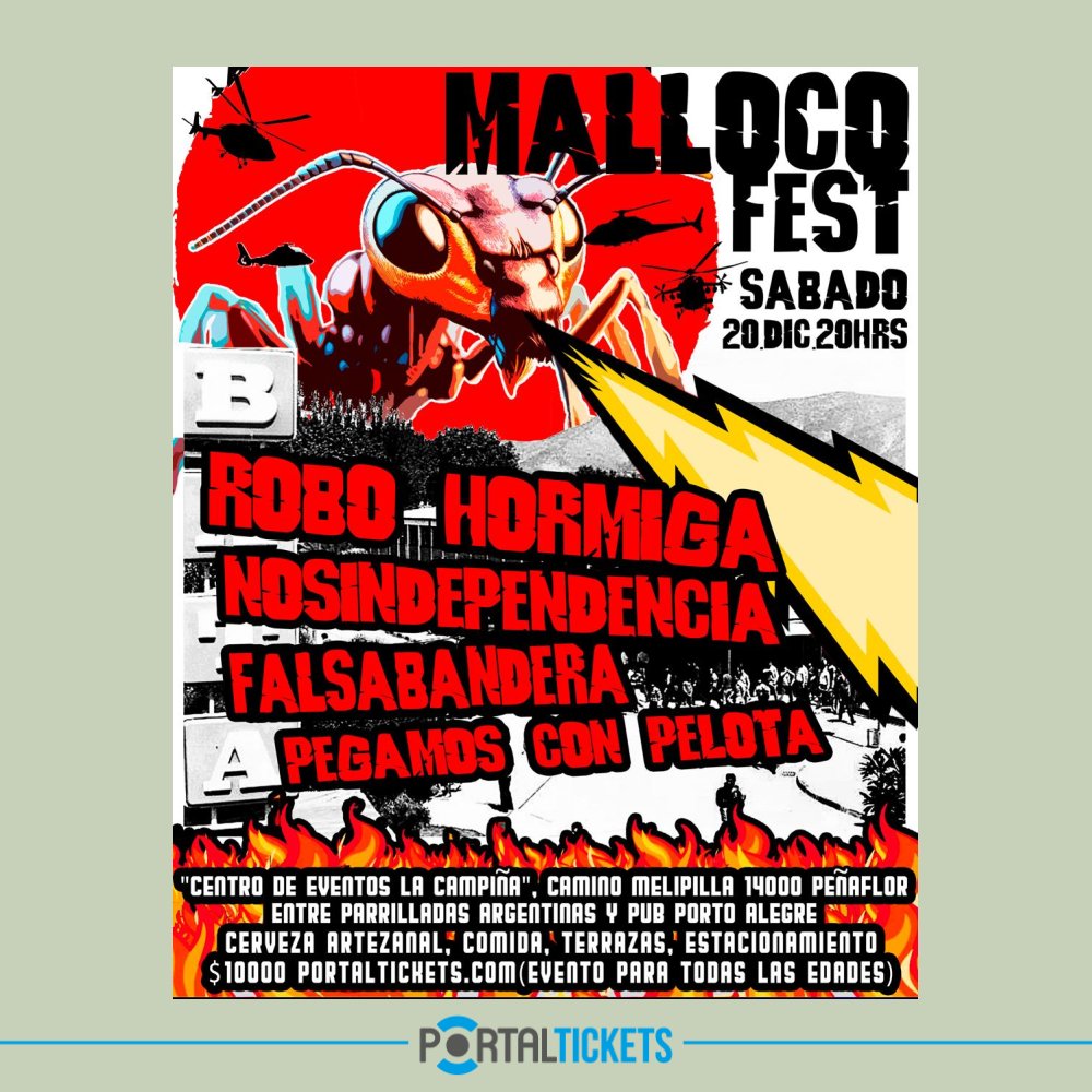 Flyer MALLOCO FEST 2 EN CENTRO DE EVENTOS LA CAMPIÑA, PEÑAFLOR
