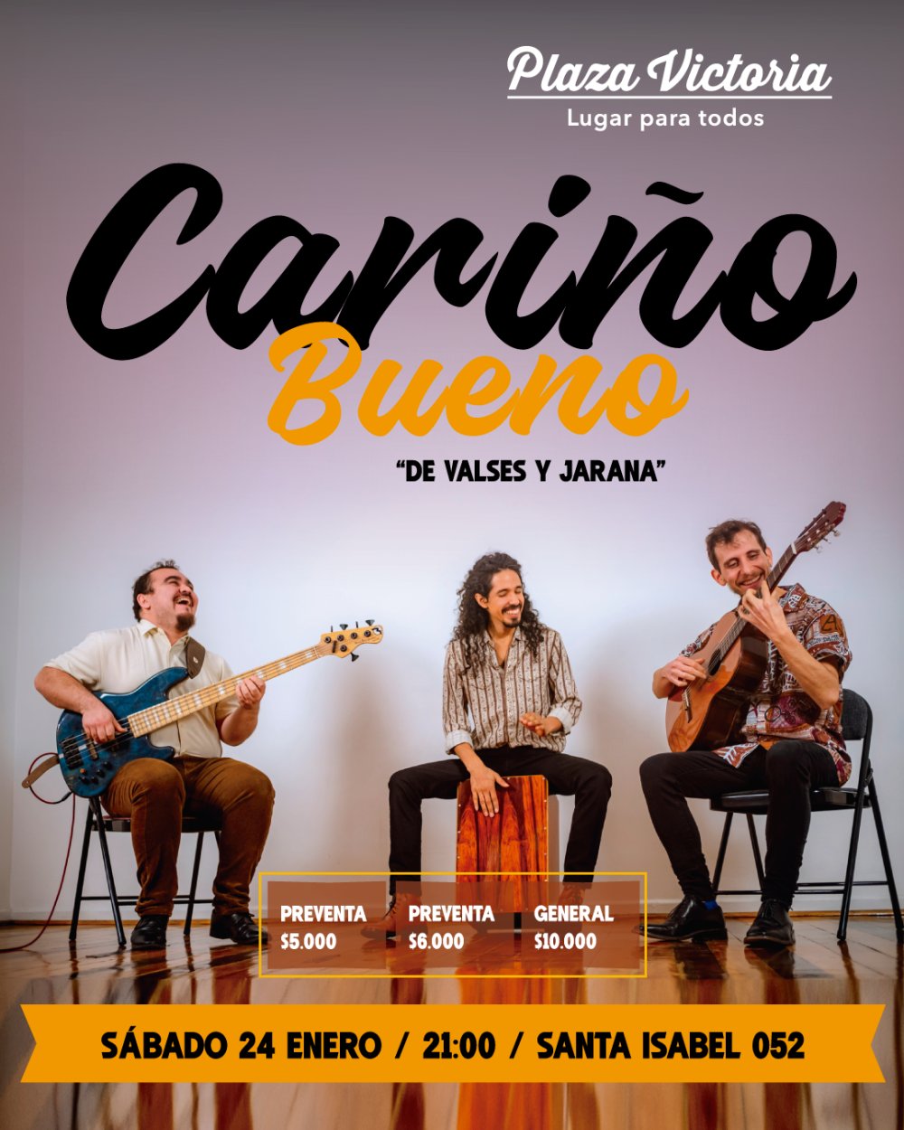 Flyer CARIÑO BUENO EN PLAZA VICTORIA