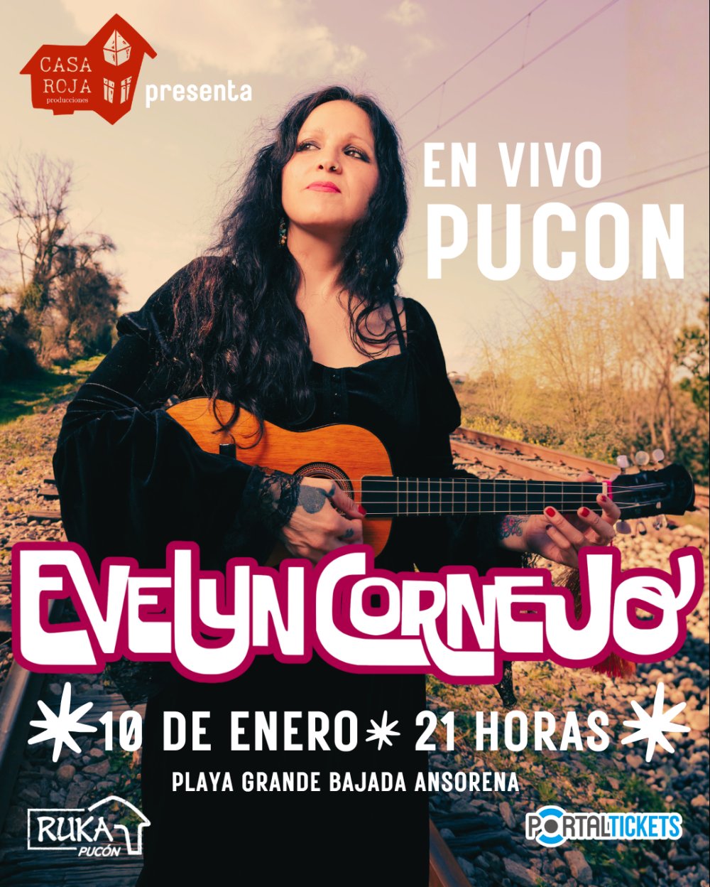 Flyer EVELYN CORNEJO EN PUCÓN - RUKA PUCON PLAYA