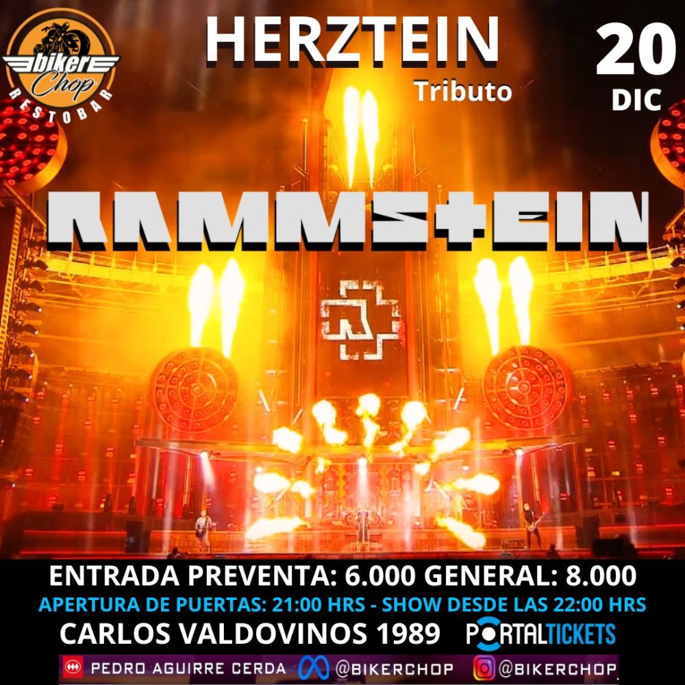 Flyer HERZTEIN: TRIBUTO A RAMMSTEIN EN BIKER CHOP